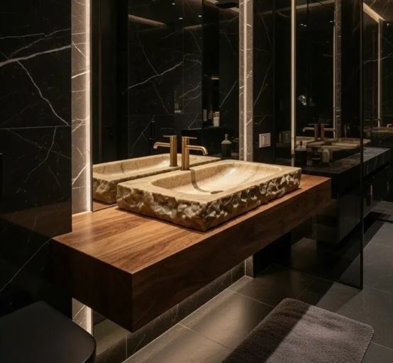 Kinavans design բնական քարից ձեռագործ լվացարաններ