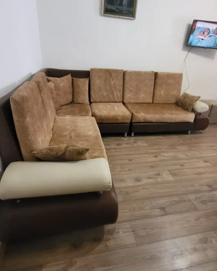 Անկյունային, շագանակագույն, արհեստական կաշի, 200 x 60 սմ
